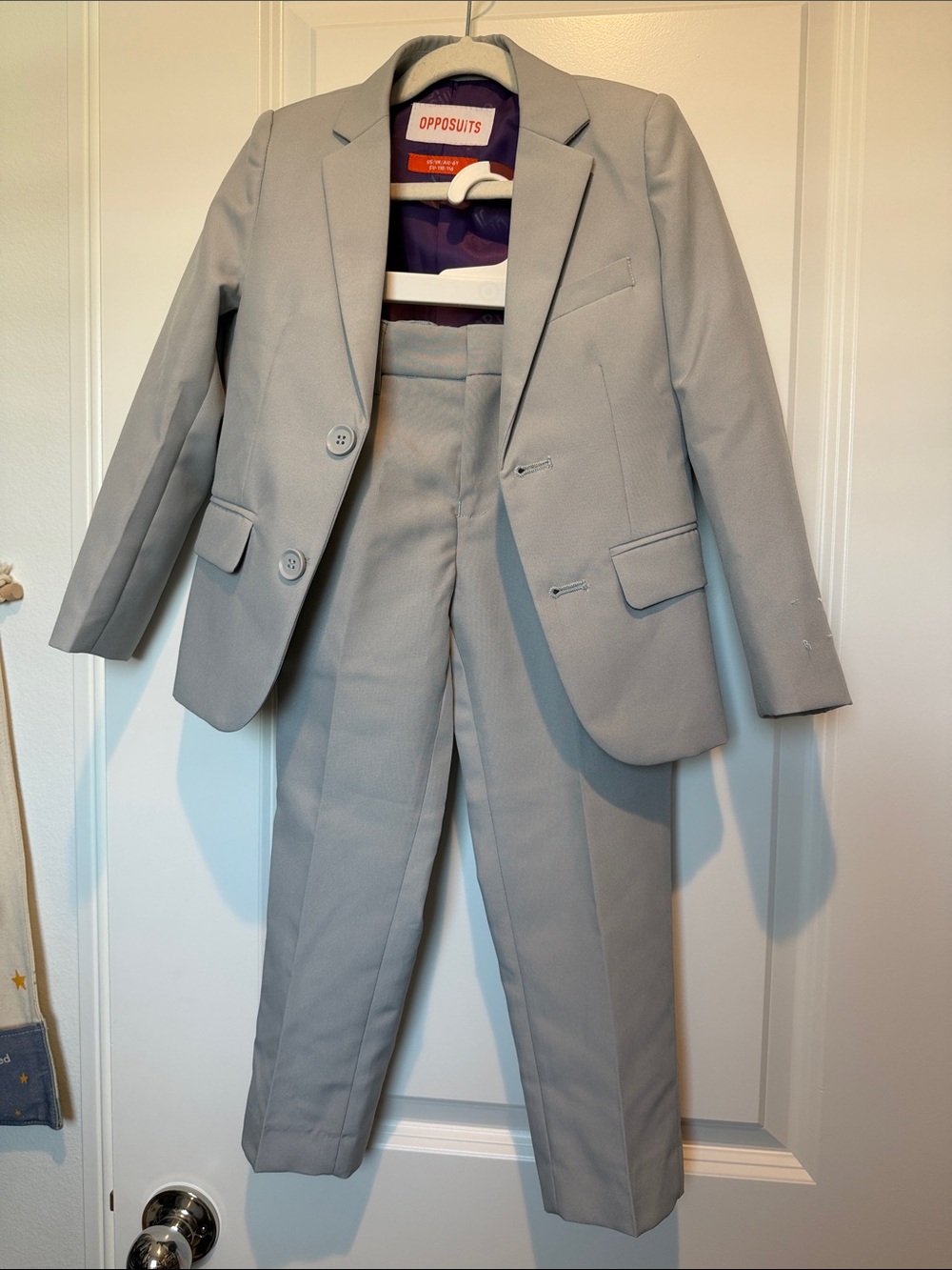 OppoSuits Light Gray Two-Piece Men's Blazer & Pants